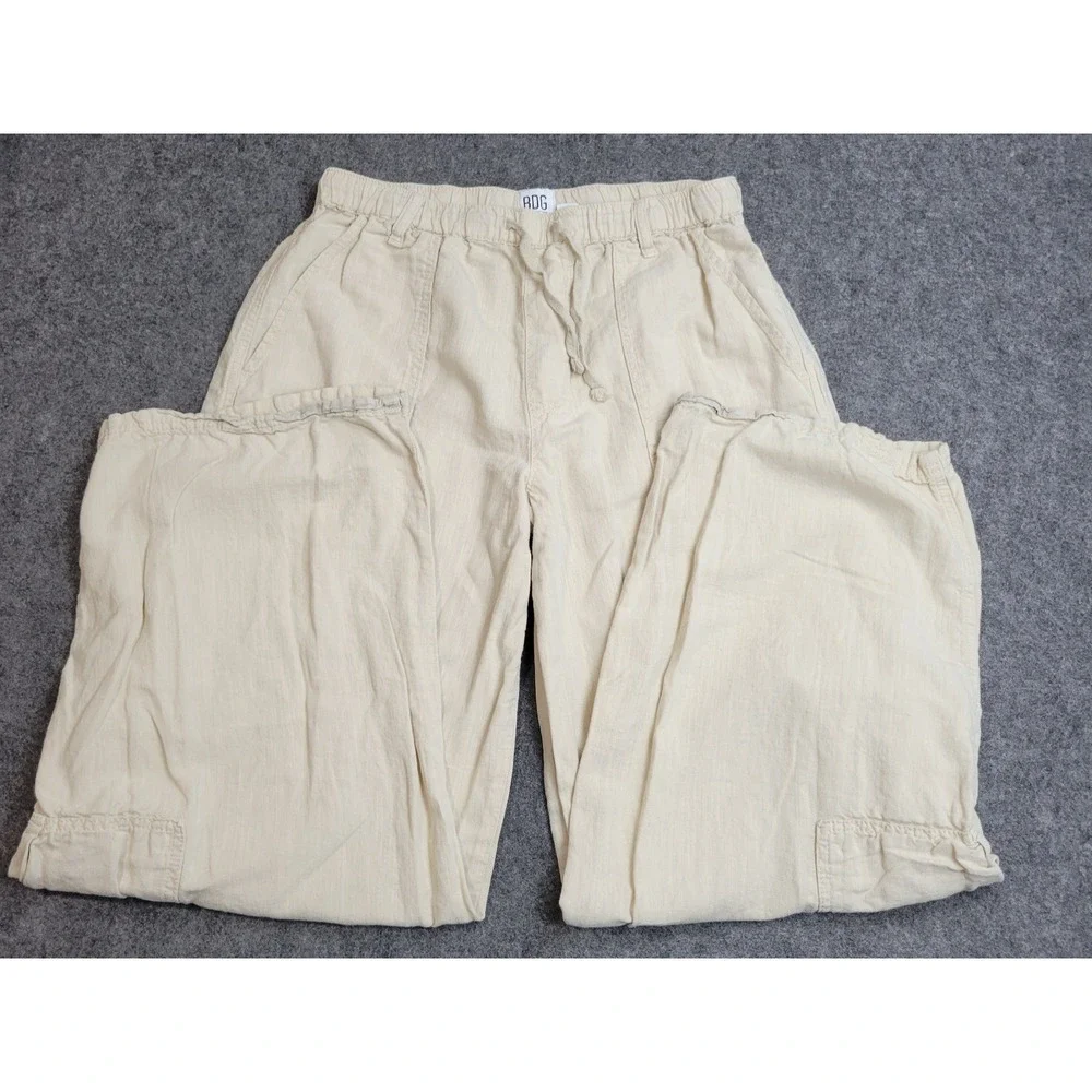 BDG Cargo Pants Womens Large Cream Linen Baggy Y2K Street Wear Hip Hop 90S Retro